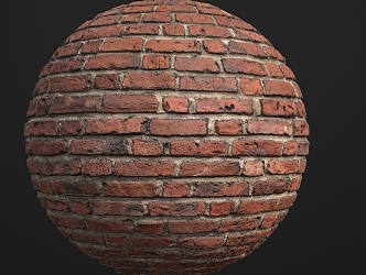 Brick wall building old debris brick pile red brick pile PBR brick 3d model