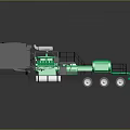 Green And Gray Heavy Duty Construction Vehicle With Platform And Wheels