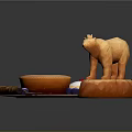 Delicious Jam Tart With Sugar Topped Cakes And Wooden Bear Decoration On Plate