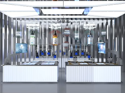 Dior Photo Check in Spot With Silver Decor Display Shelves Bottles And Screens 3d model