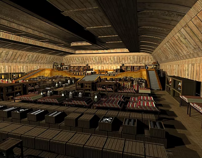 Modern Restaurant Interior With Open Kitchen Design And Comfortable Dining Seating Areas 3d model