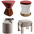 Stylish Modern Upholstered Ottoman Featuring Velvet Textured Fabric Wooden Metal Base Gold Accents