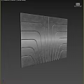 Gray Curved Lines Wall Hanging With Modern Geometric Design And Smooth Texture 3d model