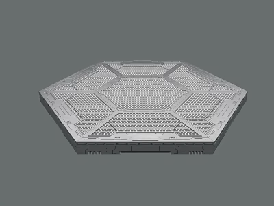 Detailed Hexagonal Perforated Grid Platform With Geometric Pattern Surface Structure 3d model