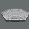Detailed Hexagonal Perforated Grid Platform With Geometric Pattern Surface Structure