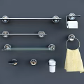 Stainless Steel Bathroom Cabinet Rack With Towel Bars Toilet Paper Holder And Accessories