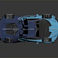 Sleek Blue Supercar With Streamlined Design Black Roof And Silver Alloy Wheels