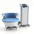 Modern Medical Equipment With Blue Ergonomic Seat And Standalone Digital Screen Unit