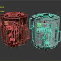 Rusted And Modern Industrial Equipment With Cylindrical Structure Pipes And Control Panels