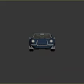 Blue Vintage Sports Car With Sleek Body Black Roof And White Wheels