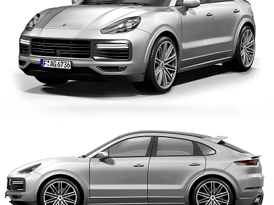 Silver Luxury SUV With Sleek Exterior Design And Stylish Alloy Wheels Front View Side Profile 3d model