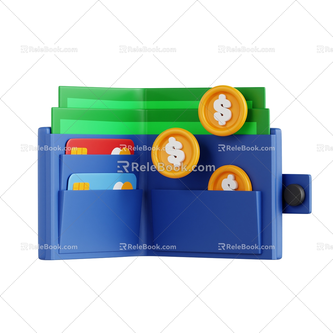 Wallet Currency Cartoon Wallet 3d model