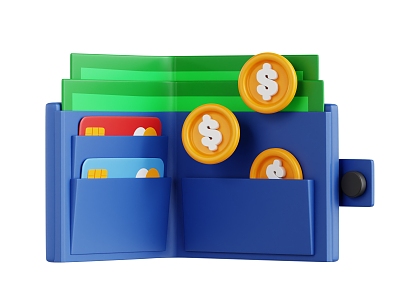 Wallet Currency Cartoon Wallet 3d model