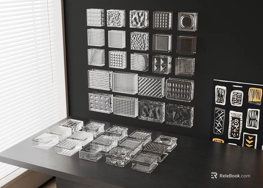 Transparent Room Dividers With Various Decorative Patterns And Wall Mounted Designs 3d model 