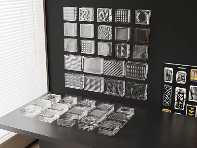 Transparent Room Dividers With Various Decorative Patterns And Wall Mounted Designs 3d model