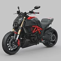 Sleek Black Motorcycle With Red Frame Golden Forks And Modern Sporty Design