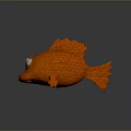 Cute Orange Fish Shaped Toy With Big Eyes And Scaly Texture Design