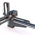 Industrial Robotic Arm Equipment With Metal Linear Rails And Black Frame Structure