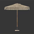 Outdoor Square Sunshade Umbrella With Beige Fabric Canopy And Stable Base