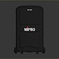 MIPRO Black Portable Computer Speaker With Wheels And Modern Design Features 3d model