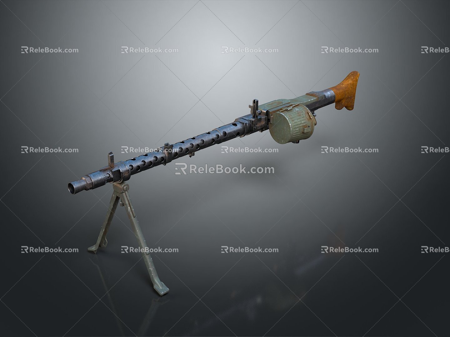 Browning machine gun Browning machine gun Browning machine gun machine gun bullet 3d model