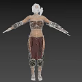 Realistic Woman Primitive Barbarian Tribal Characters Female Characters 3d model