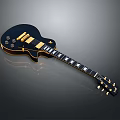 Black Electric Guitar With Gold Hardware And Glossy Finish For Music Lovers