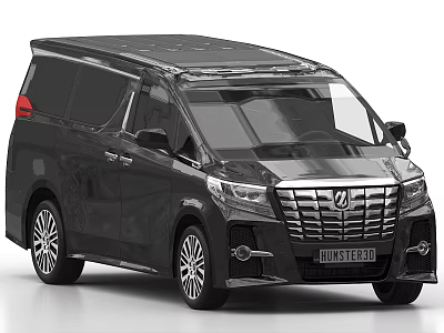 Luxury Black Minivan Car With Modern Front Grille And Sleek Exterior Design 3d model