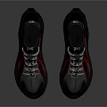 Modern Gray Sports Shoes With Red Stripes And White Laces Functional Design