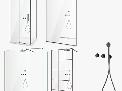 Modern Shower Sauna Design With Glass Enclosure And Shower Head Fixtures 3d model