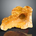 Unique Natural Yellow Decorative Component with Rough Surface and Central Hole
