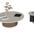 Middle Ancient Style Coffee Table Combination Round Coffee Table Mother and Mother Coffee Table Rock Plate Coffee Table Solid Wood Coffee Table 3d model