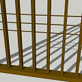 Modern Metal Room Divider With Vertical Horizontal Slats Grid Design For Interior Decor