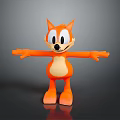 Orange Cartoon Fox Character With Big Eyes And Outstretched Arms