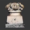Ancient Decorative Architectural Element With Square Base And Ornate Carved Top 3d model