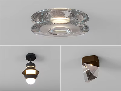 Modern Transparent Glass Ceiling Light With Luminous Design For Home Interior 3d model