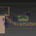 Industrial Factory Building Night View With Orange Blue Facade PROJECT Signage Road Cars And Trees