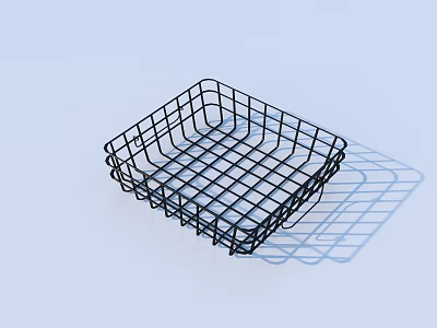Black Square Metal Wire Mesh Storage Basket for Home Organization and Practical Use 3d model