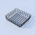 Black Square Metal Wire Mesh Storage Basket for Home Organization and Practical Use 3d model
