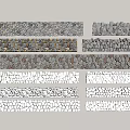 Stone Feature Wall With Various Gray Brown Patterns And Arrangements 3d model