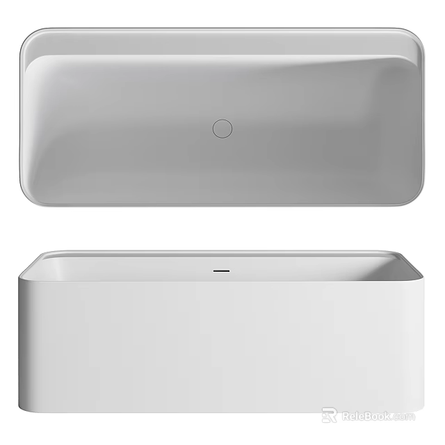 Modern Sleek White Freestanding Bathtub With Minimalist Design And Smooth Surface 3d model 