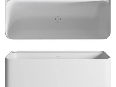 Modern Sleek White Freestanding Bathtub With Minimalist Design And Smooth Surface 3d model