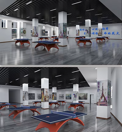 modern table tennis hall 3d model
