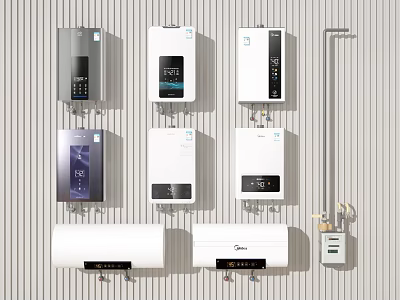 Modern Water Heater Gas Water Heater Electric Water Heater Gas Meter 3d model