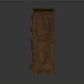 Dark Brown Wooden Chest With Multiple Drawers And Brass Handles