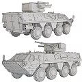 Military Green Wheeled Tank With Armored Body And Mounted Cannon System