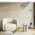 Modern Single Sofa Casual Single Sofa 3d model