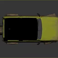Yellow Military Off Road Vehicle With Muddy Exterior And Black Roof