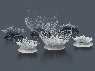 Water Splash Shaped Transparent Glass Garden Ornaments Decorative Pieces For Modern Garden 3d model
