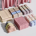 Neatly Stacked Colorful Footstools With Soft Fabric Textures And Various Tones